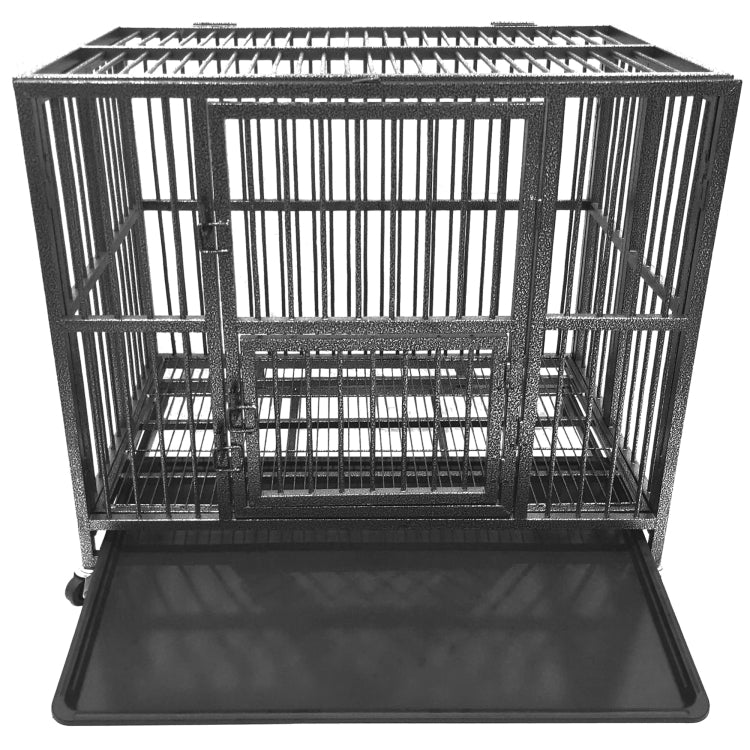 [US Warehouse] Heavy Duty Metal Pet Dog Crate Cage, Size: 110.5x70x87cm