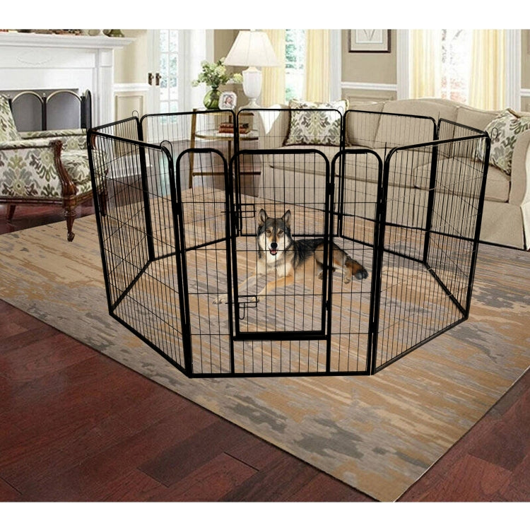 [US Warehouse] Large Indoor Metal Puppy Dog Run Fence Iron Playpen Pet Crate Cage