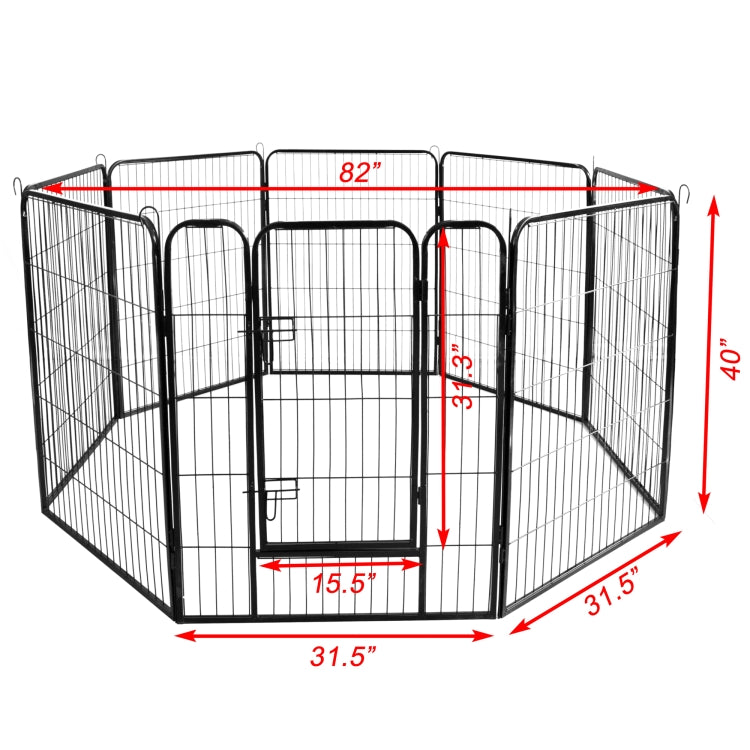 [US Warehouse] Large Indoor Metal Puppy Dog Run Fence Iron Playpen Pet Crate Cage