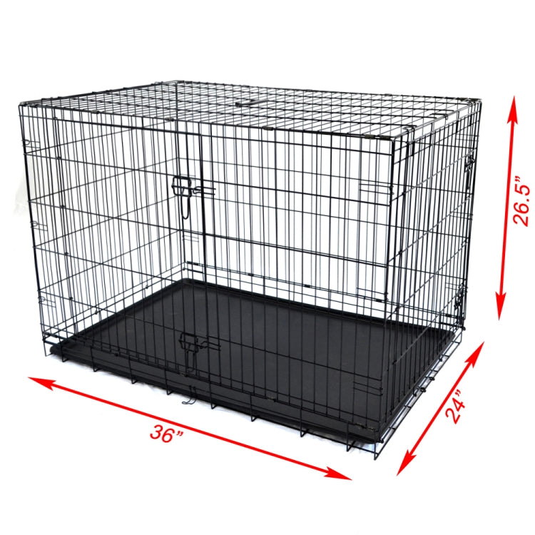 [US Warehouse] Large Indoor Metal Puppy Dog Run Fence Iron Playpen Pet Crate Cage, Size: 36 inch