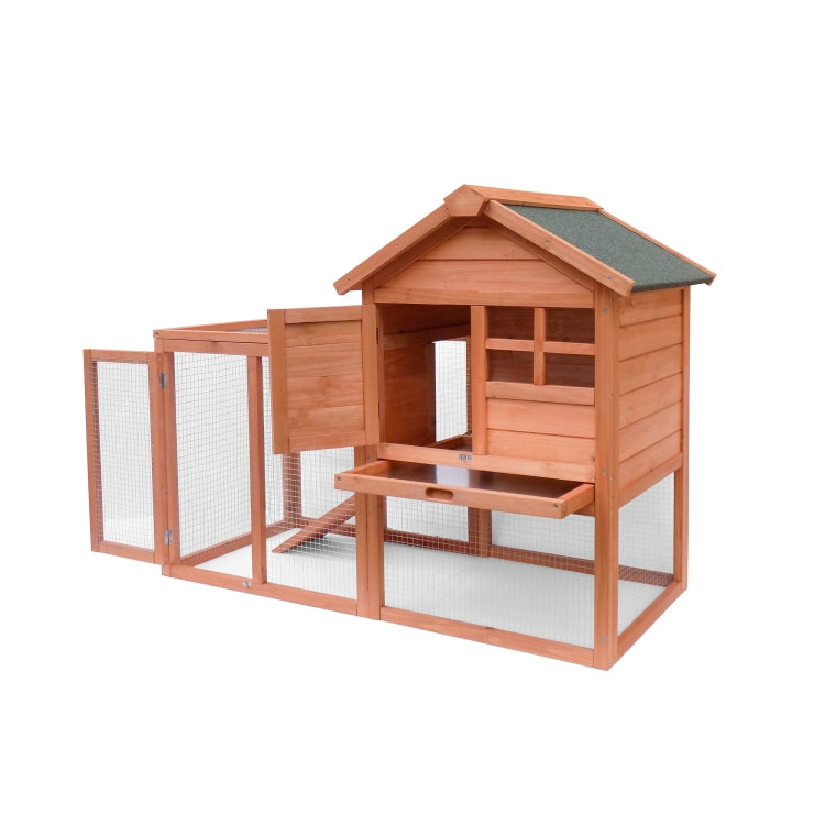 [US Warehouse] Wood Pet Rabbit Hutch Small Animal Cage, Size: 122x63x92cm