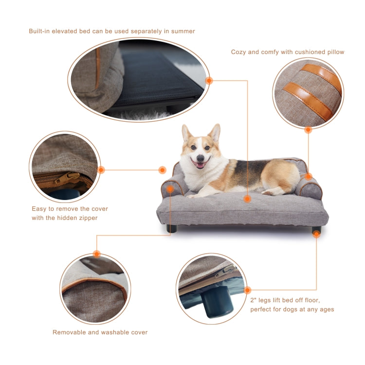 [US Warehouse] Oxford Cloth Dual-use Washable Pet Sofa Dog Bed, Size: 78x58x30cm