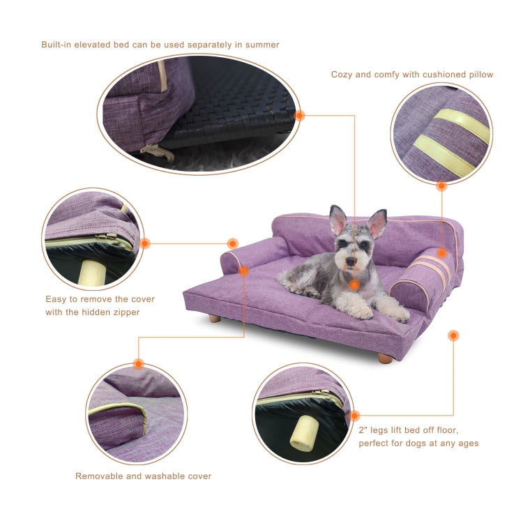 [US Warehouse] Oxford Cloth Dual-use Washable Pet Sofa Dog Bed, Size: 78x58x30cm