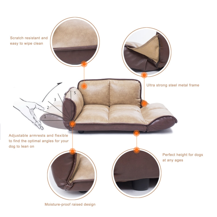 [US Warehouse] PU+PVC Pet Sofa Dog Bed, Size: 100x88x18cm