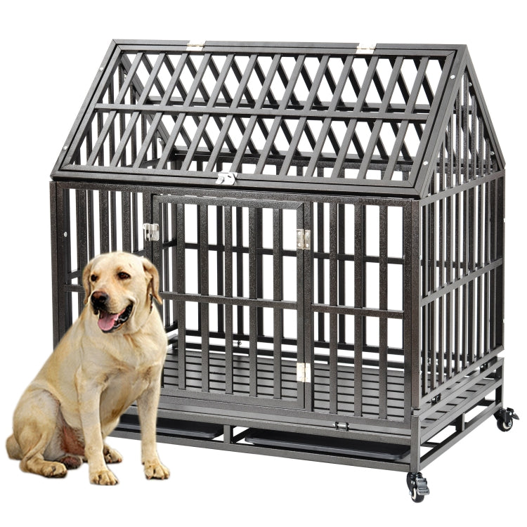 [US Warehouse] Heavy Duty Pet Dog Crate Cage with Roof , Size: 110x117x74.6cm