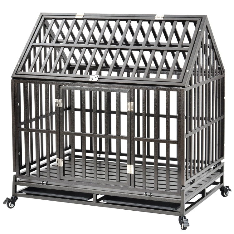 [US Warehouse] Heavy Duty Pet Dog Crate Cage with Roof , Size: 110x117x74.6cm