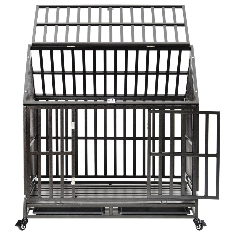 [US Warehouse] Heavy Duty Pet Dog Crate Cage with Roof , Size: 110x117x74.6cm