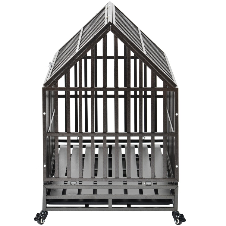 [US Warehouse] Heavy Duty Pet Dog Crate Cage with Roof , Size: 110x117x74.6cm