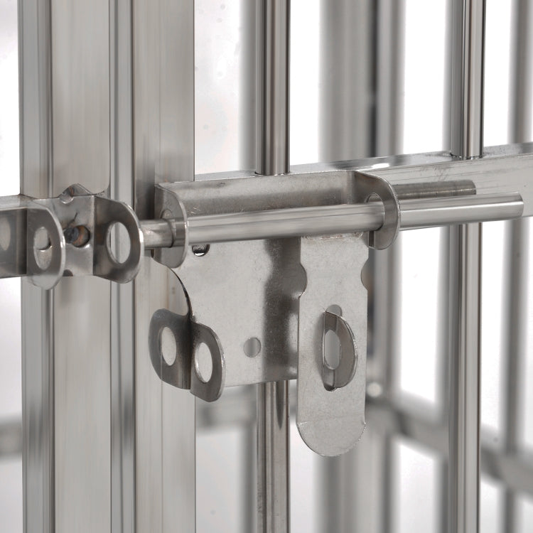 [US Warehouse] Heavy Duty Stainless Steel Pet Dog Crate Cage, Size: 110x70x102cm