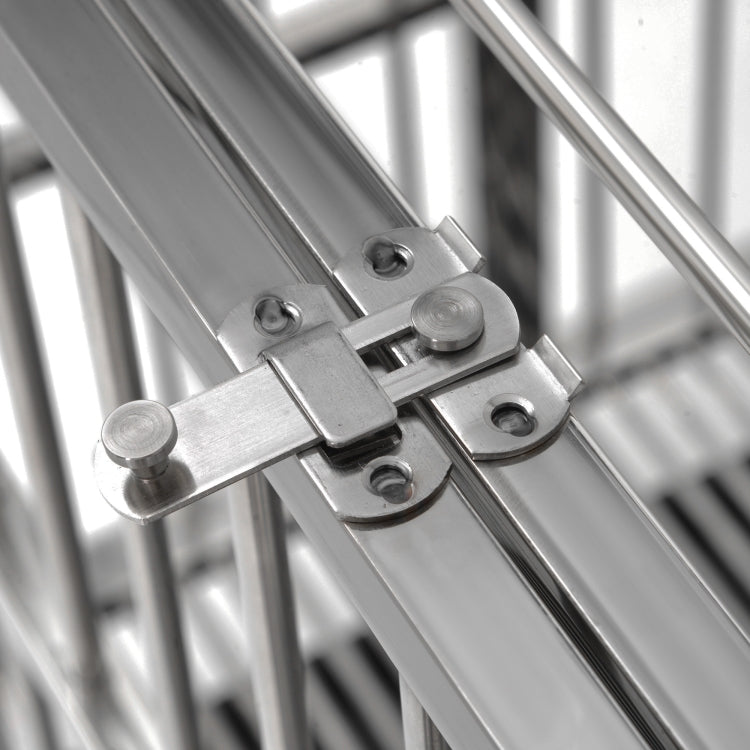 [US Warehouse] Heavy Duty Stainless Steel Pet Dog Crate Cage, Size: 110x70x102cm