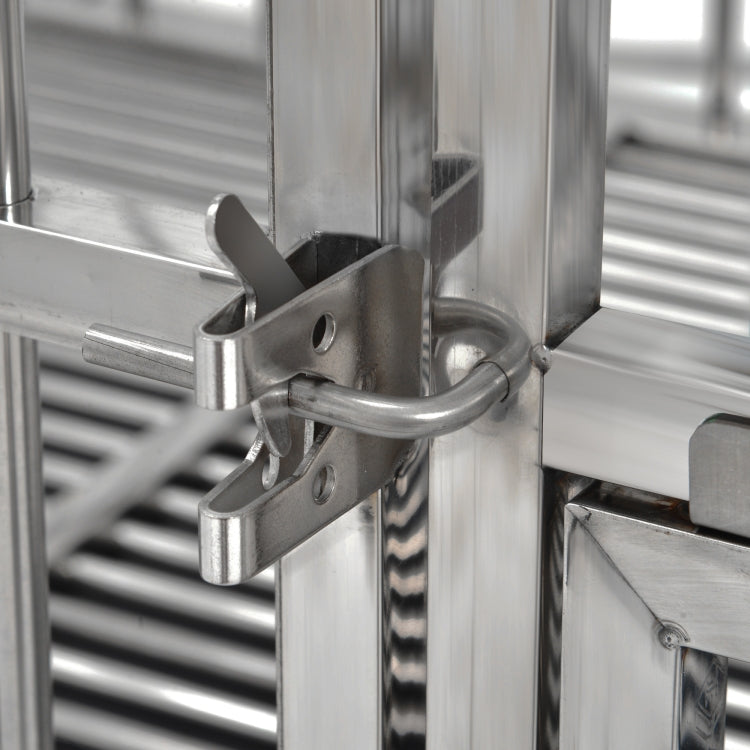 [US Warehouse] Heavy Duty Stainless Steel Pet Dog Crate Cage, Size: 110x70x102cm