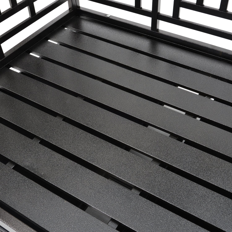 [US Warehouse] Heavy Duty Stainless Steel Pet Dog Crate Cage with Roof , Size: 112x115x75cm