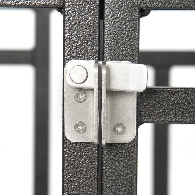 [US Warehouse] Heavy Duty Stainless Steel Pet Dog Crate Cage with Four Wheels, Size: 103x76x87cm(Black)