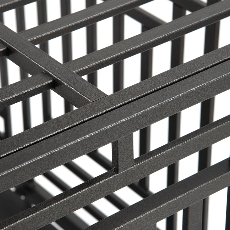 [US Warehouse] Heavy Duty Stainless Steel Pet Dog Crate Cage with Four Wheels, Size: 103x76x87cm(Black)