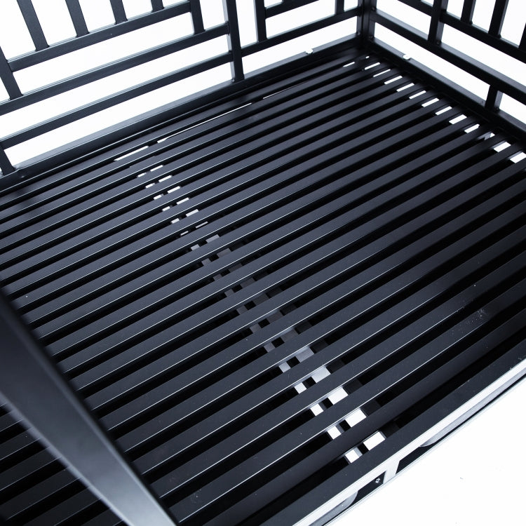 [US Warehouse] Heavy Duty Stainless Steel Pet Dog Crate Cage with Four Wheels, Size: 103x76x87cm(Black)