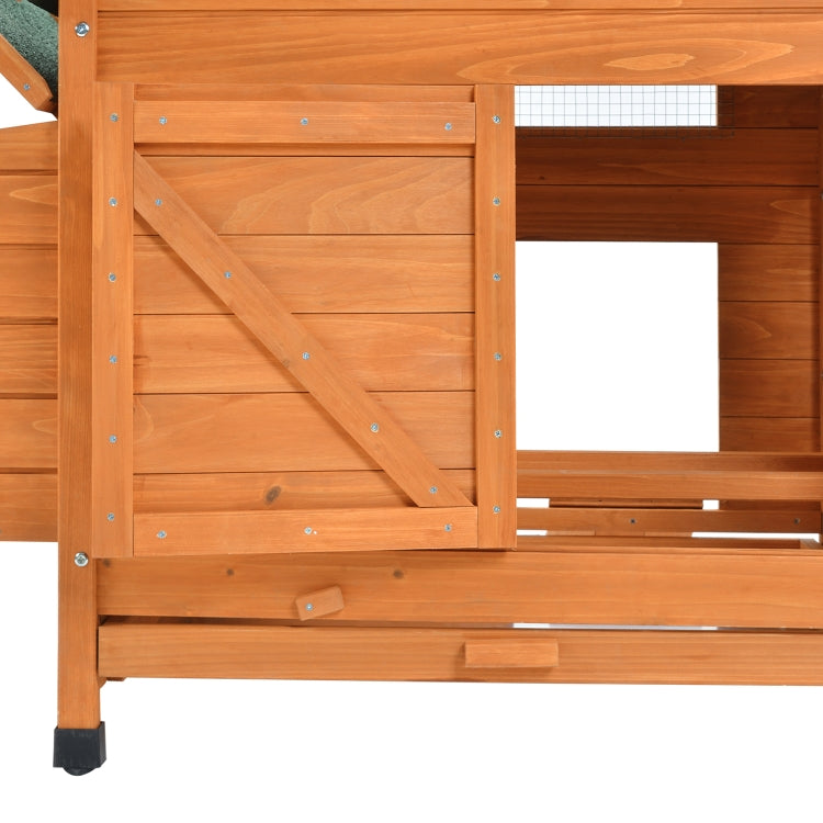 [US Warehouse] Wood Chicken Coop Small Animal Cage Bunny Hutch with Tray & Ramp, Size: 153x66x107cm