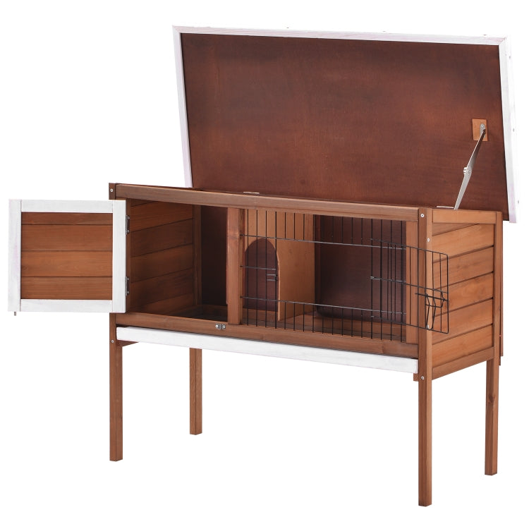 [US Warehouse] Wood Chicken Coop Small Animal Cage Bunny Hutch with Tray, Size: 91.5x44x71cm