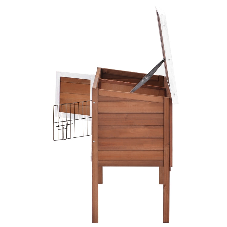 [US Warehouse] Wood Chicken Coop Small Animal Cage Bunny Hutch with Tray, Size: 91.5x44x71cm