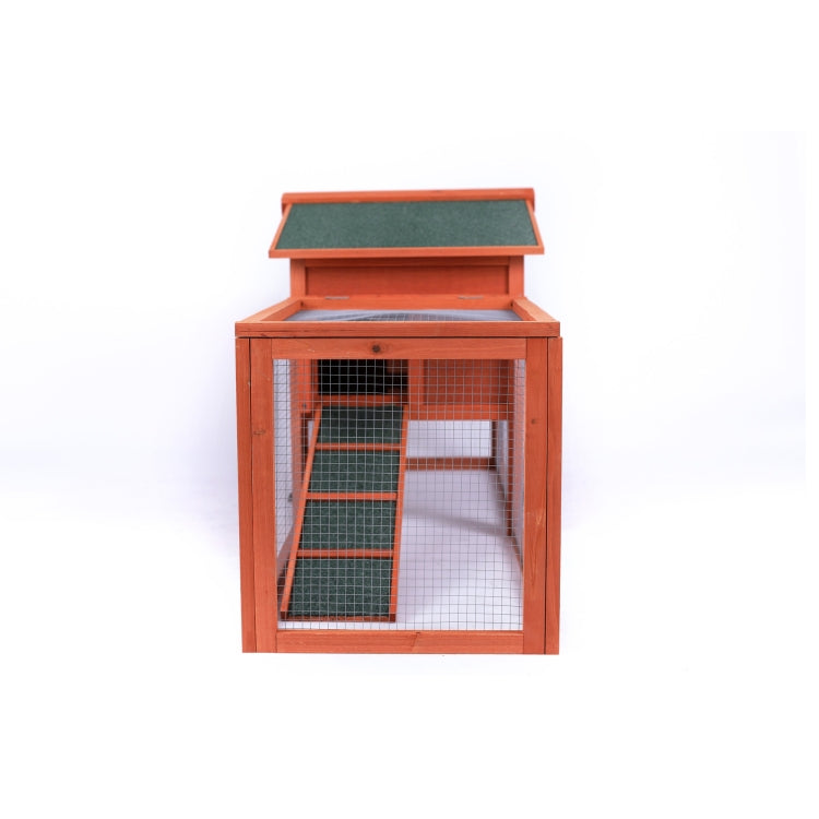 [US Warehouse] Wood Rabbit Hutch Chicken Coop Small Animal Cage, Size: 154x55.6x70cm