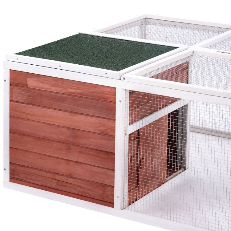 [US Warehouse] Rabbit Playpen Chicken Coop Pet House with Enclosed Run, Size: 61.8 inch