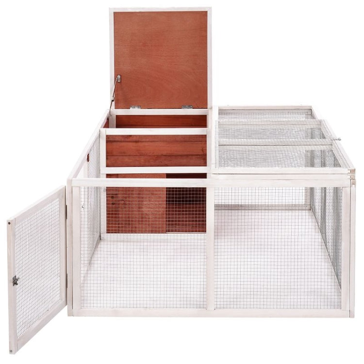 [US Warehouse] Rabbit Playpen Chicken Coop Pet House with Enclosed Run, Size: 61.8 inch