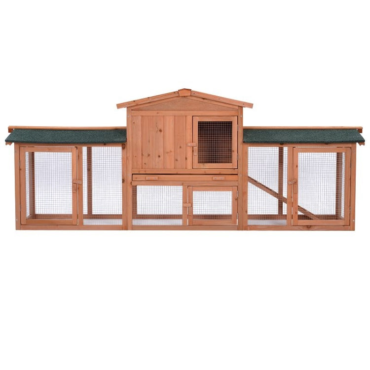 [US Warehouse] Rabbit Hutch Wood House Pet Cage Chicken Coop, Size: 83.8x20.8x33.2 inch