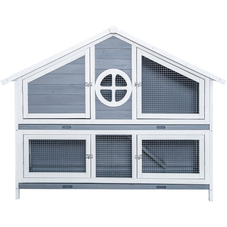 [US Warehouse] Rabbit Hutch Wood House Chicks Coop Pet Cage, Size: 56.6x18.3x43.3 inch