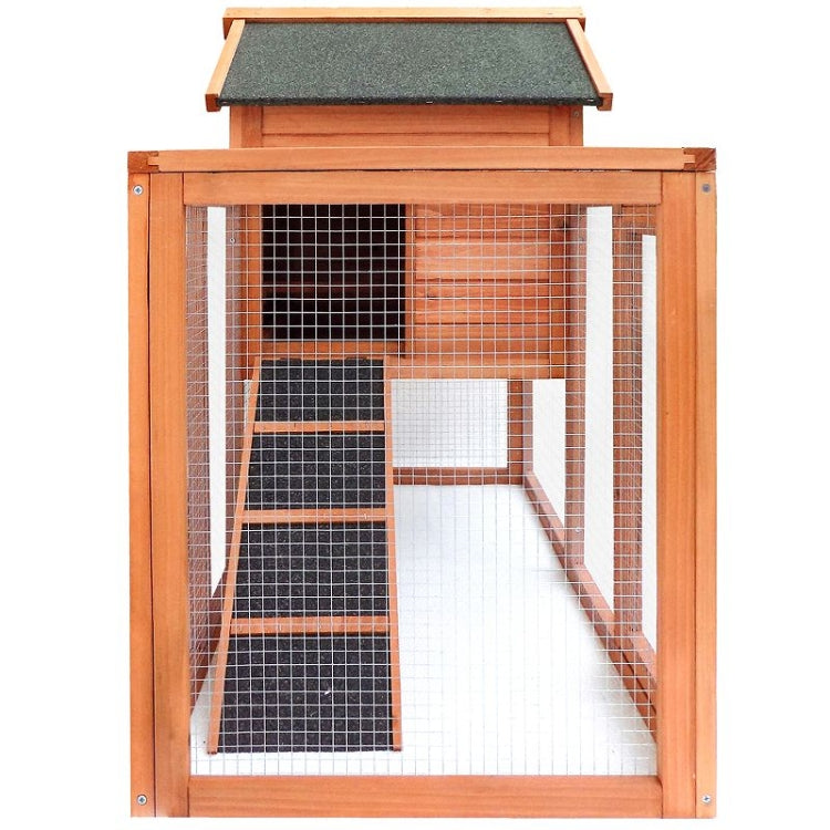 [US Warehouse] Natural Wood House Pet Supplies Small Animals House, Size: 48.4x24.8x35.8 inch (Orange)