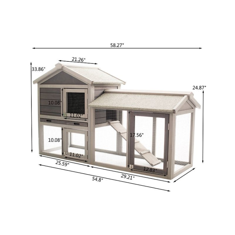 [US Warehouse] Wooden Pet House, Size: 58.27x33.86x 21.26 inch