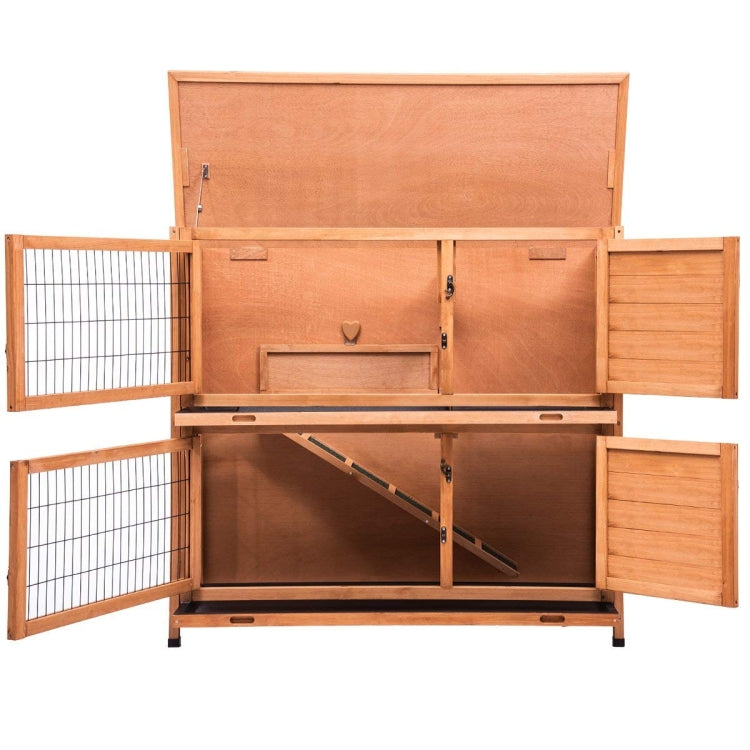 [US Warehouse] Chicken Coop Rabbit Hutch Wood House Pet Cage, Size: 48x19.7x41 inch