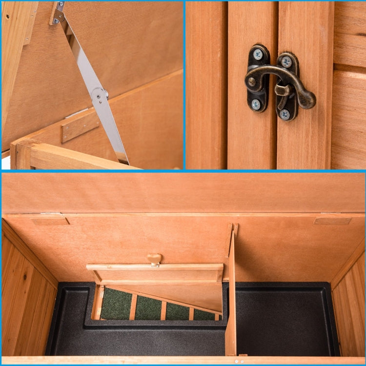 [US Warehouse] Chicken Coop Rabbit Hutch Wood House Pet Cage, Size: 48x19.7x41 inch