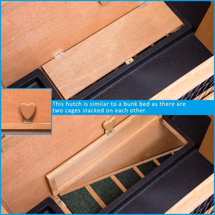 [US Warehouse] Chicken Coop Rabbit Hutch Wood House Pet Cage, Size: 48x19.7x41 inch