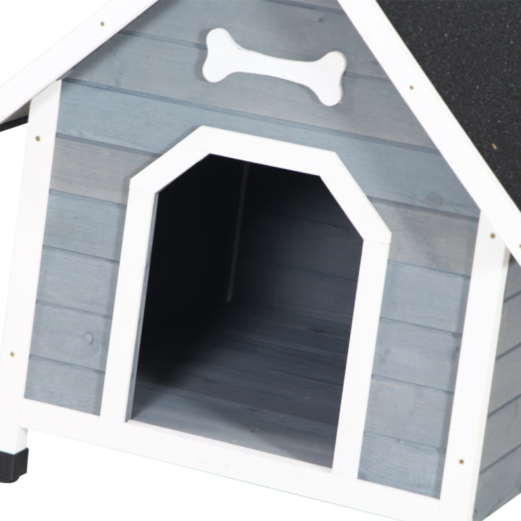 [US Warehouse] Dog House Pet Outdoor Bed Wood Shelter Home Weather Kennel Waterproof,Size: 78x84x83.5cm
