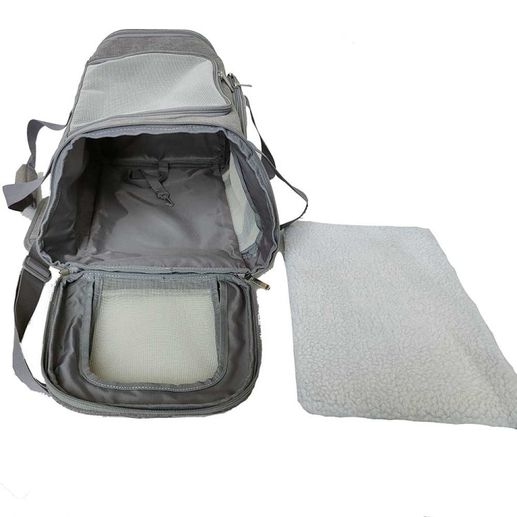 [US Warehouse] 5-door Portable Foldable Pet Travel Carrier with 3 Storage Bags & Detachable Pad, Size: 19.5 x 12 x 12 inch