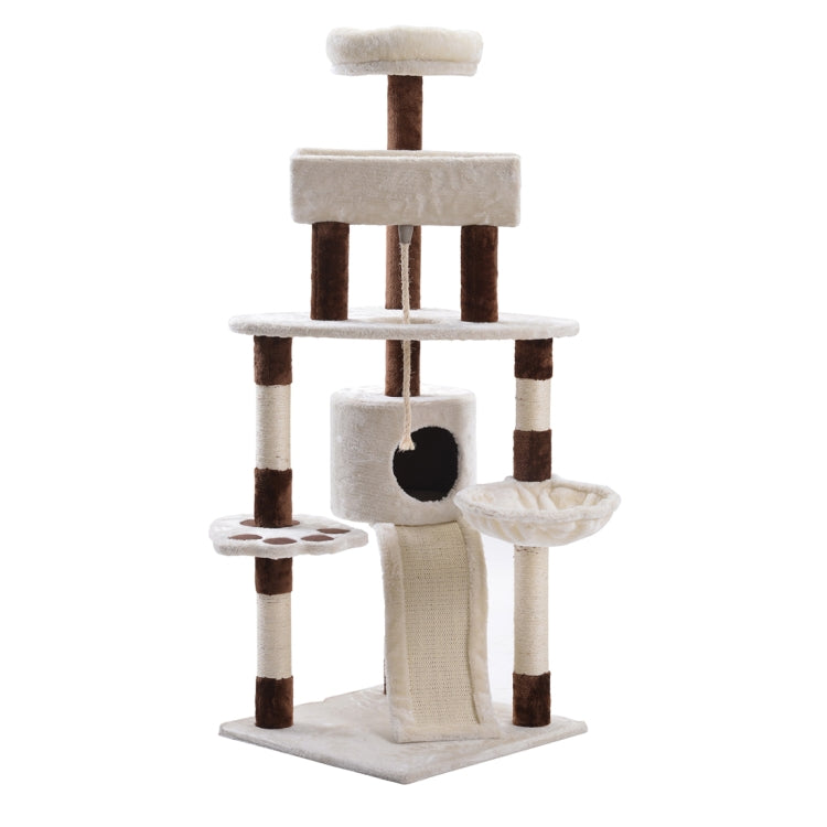 [EU Warehouse] Multilayer Cat Climbing Frame Tree Nest Activity Tower Pet House, Size: 53x53x140cm