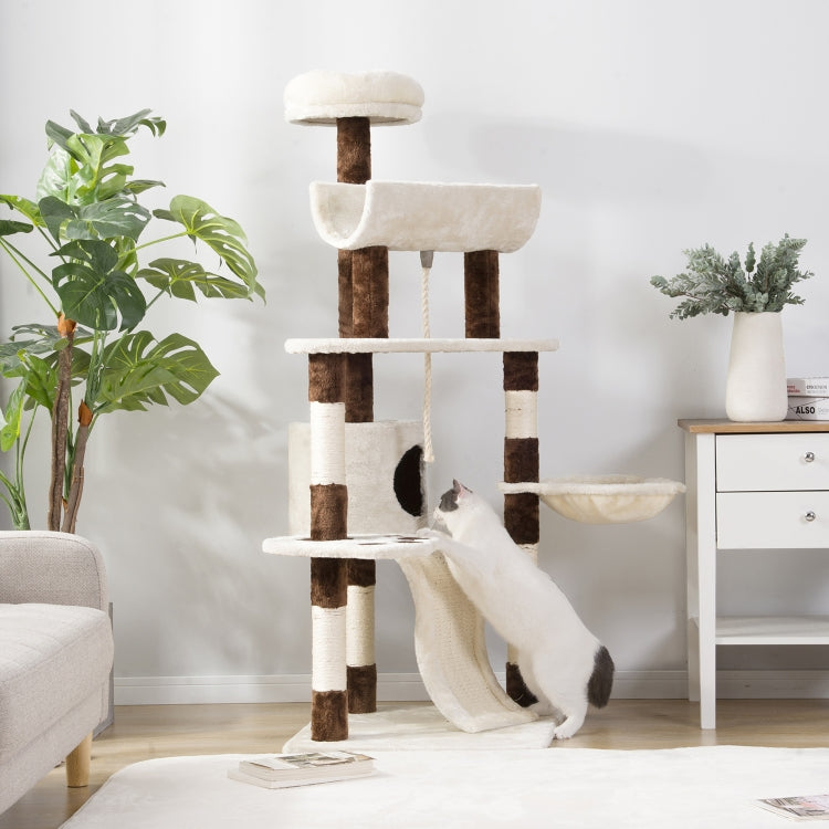 [EU Warehouse] Multilayer Cat Climbing Frame Tree Nest Activity Tower Pet House, Size: 53x53x140cm