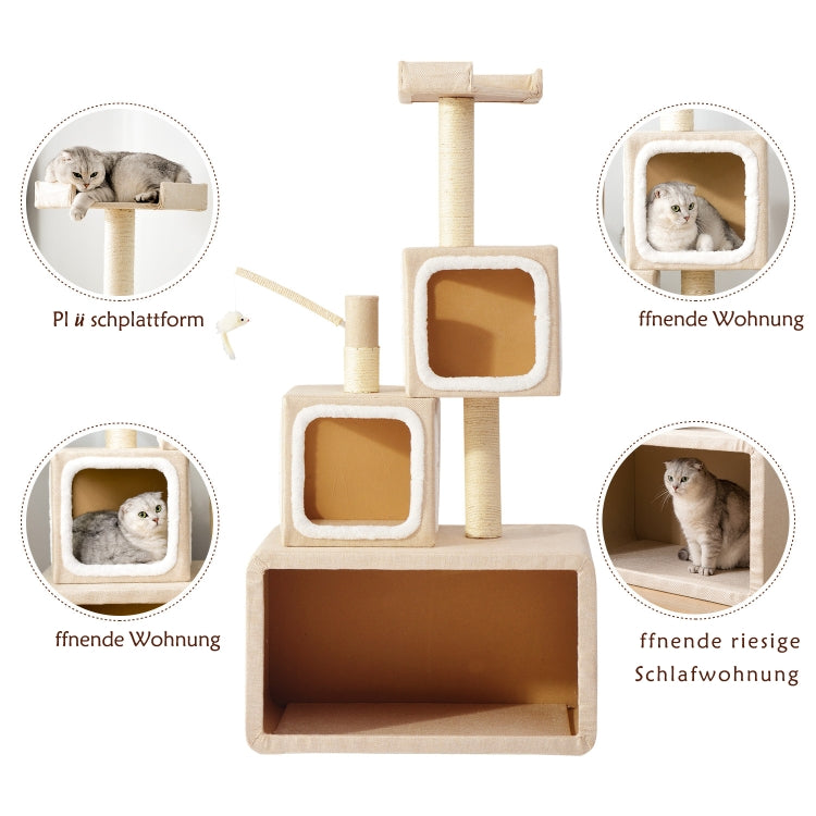 [EU Warehouse] Multilayer Stackable Cat Climbing Cube Tree Nest Activity Tower Pet House, Size: 40x70x140cm