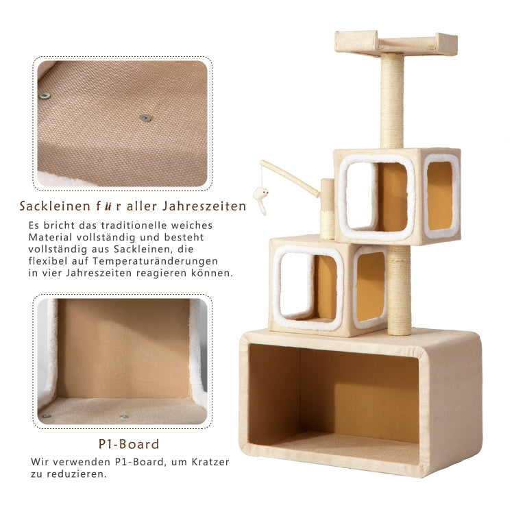 [EU Warehouse] Multilayer Stackable Cat Climbing Cube Tree Nest Activity Tower Pet House, Size: 40x70x140cm