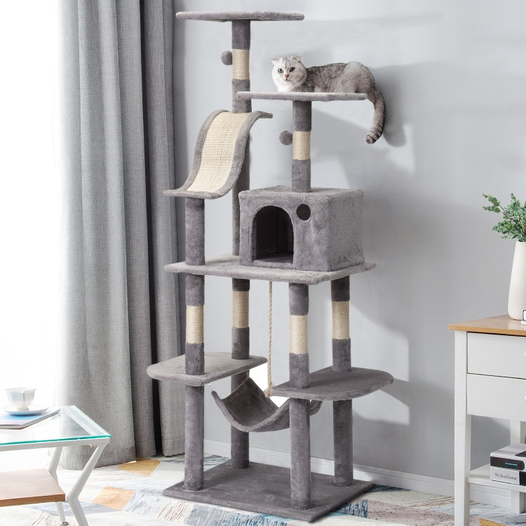 [EU Warehouse] Multilayer Cat Climbing Frame Tree Nest Activity Tower Pet House, Size: 50x60x170cm