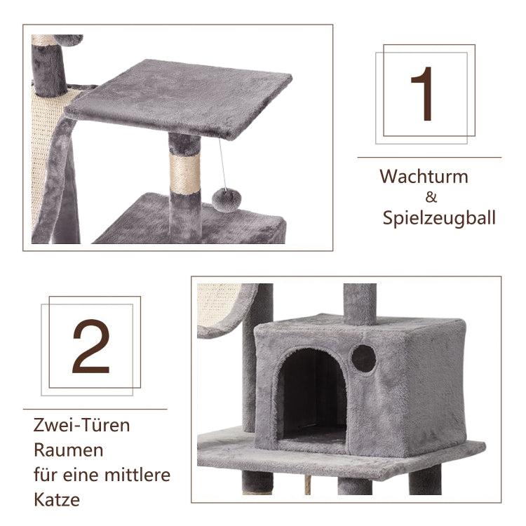 [EU Warehouse] Multilayer Cat Climbing Frame Tree Nest Activity Tower Pet House, Size: 50x60x170cm