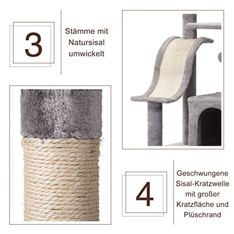 [EU Warehouse] Multilayer Cat Climbing Frame Tree Nest Activity Tower Pet House, Size: 50x60x170cm