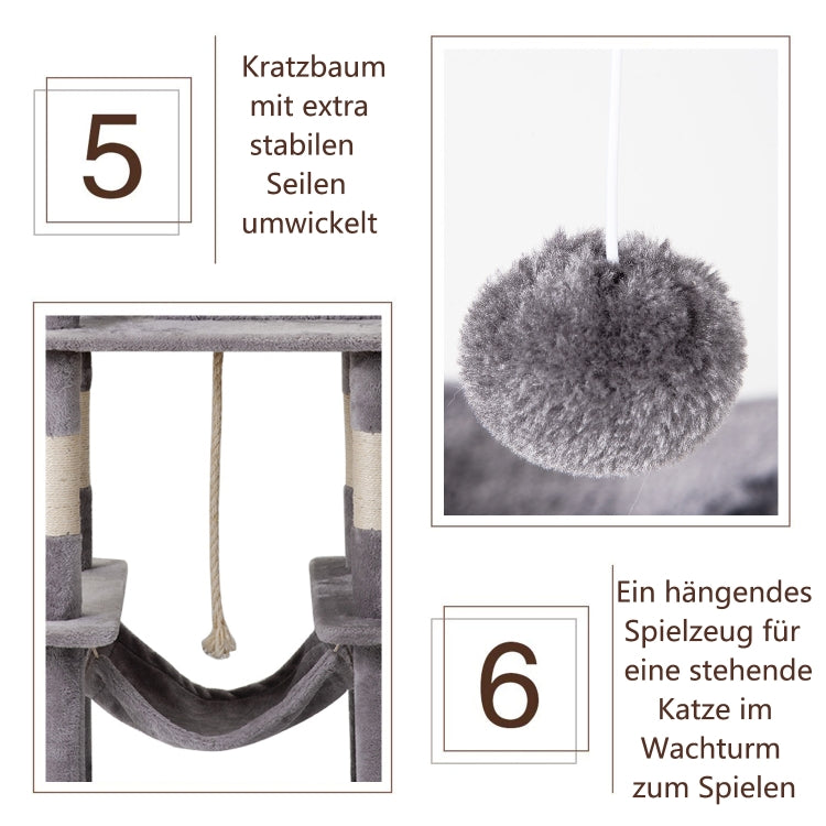 [EU Warehouse] Multilayer Cat Climbing Frame Tree Nest Activity Tower Pet House, Size: 50x60x170cm