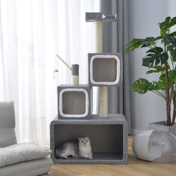 [JPN Warehouse] Multilayer Stackable Cat Climbing Cube Tree Nest Activity Tower Pet House, Size: 40x70x140cm