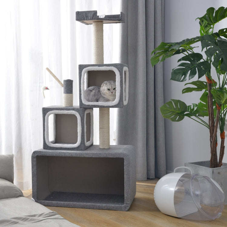 [JPN Warehouse] Multilayer Stackable Cat Climbing Cube Tree Nest Activity Tower Pet House, Size: 40x70x140cm