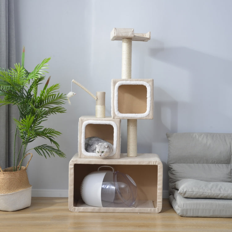 [JPN Warehouse] Multilayer Stackable Cat Climbing Cube Tree Nest Activity Tower Pet House, Size: 40x70x140cm