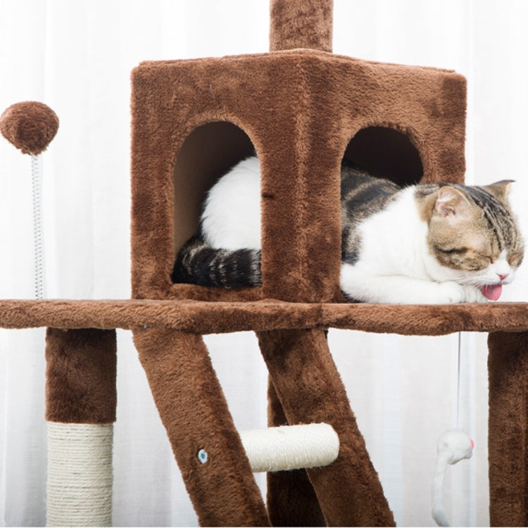 [JPN Warehouse] Multilayer Cat Climbing Frame Tree Nest Activity Tower Pet House, Size: 45x45x155cm (Brown)