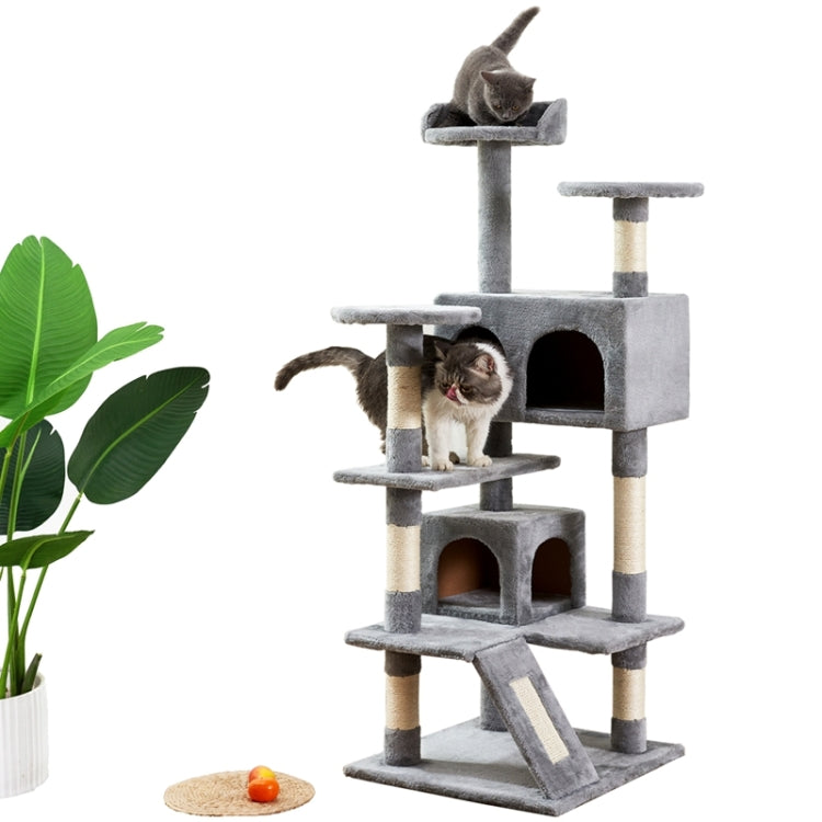 [US Warehouse] Cat Tree Apartment with Sisal Railing & Sisal Rope Scraper