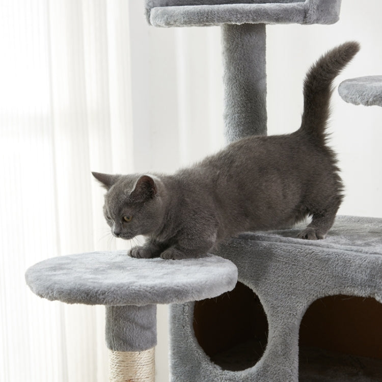 [US Warehouse] Cat Tree Apartment with Sisal Railing & Sisal Rope Scraper