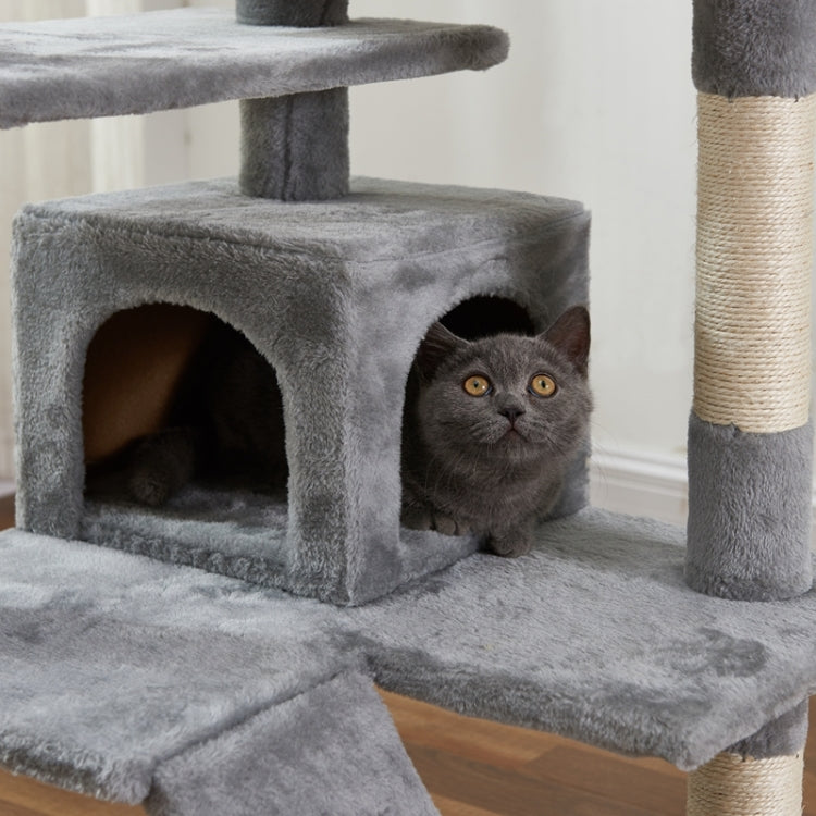 [US Warehouse] Cat Tree Apartment with Sisal Railing & Sisal Rope Scraper