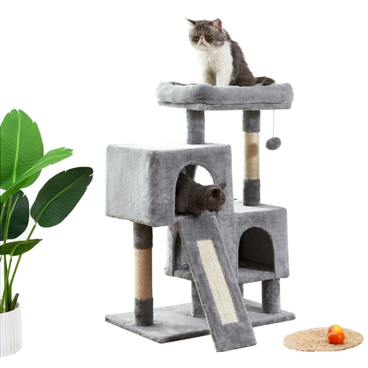 [US Warehouse] Cat Tree Apartment with Sisal Grab Bar & Grab Board & Plush